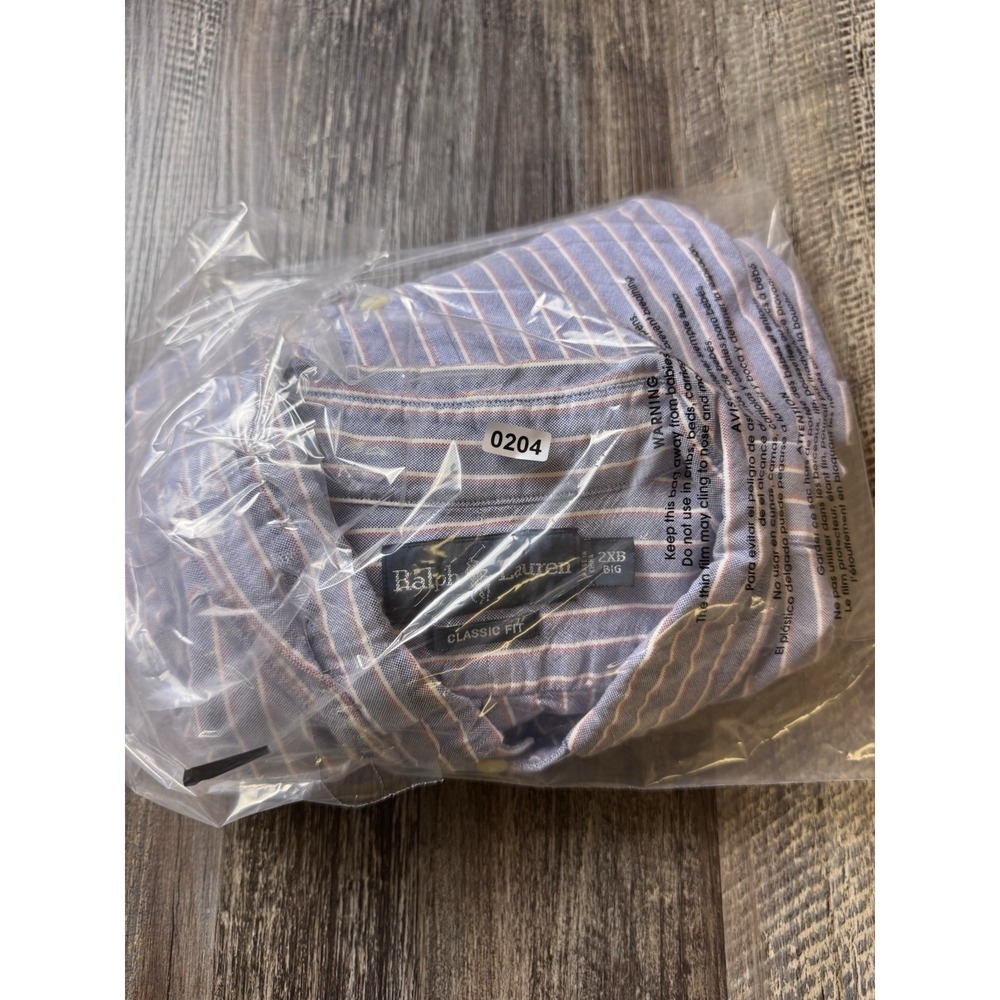 Ralph Lauren Shirt Mens 2XB Classic Fit Striped Pony Long Sleeve Button Down - Picture 8 of 8